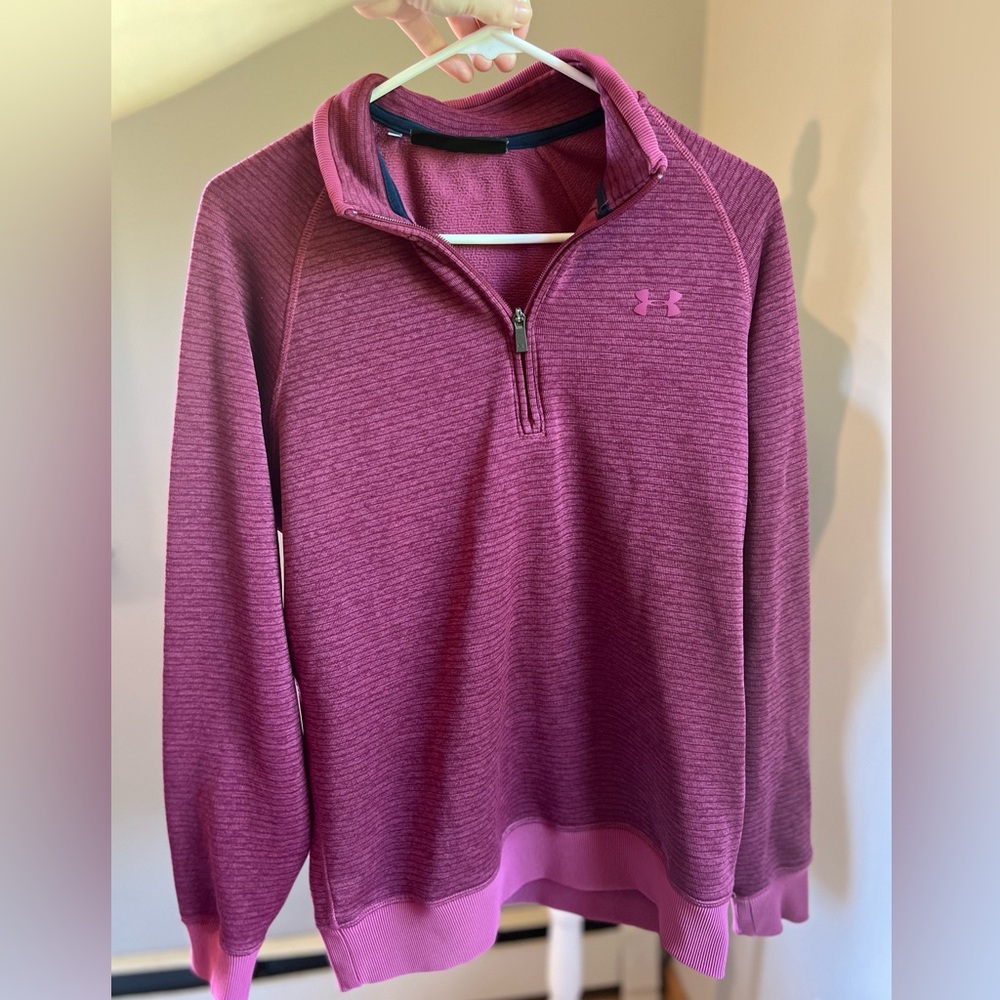 Under Armour Cold Gear Storm Loose Fit 1/4 Zip Pullover Striped Mens Size L